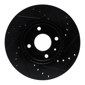 Chevrolet Spark Brake Rotor (1) - Front Left - R1 Concepts - Drilled & Slotted - Black - `16-`22